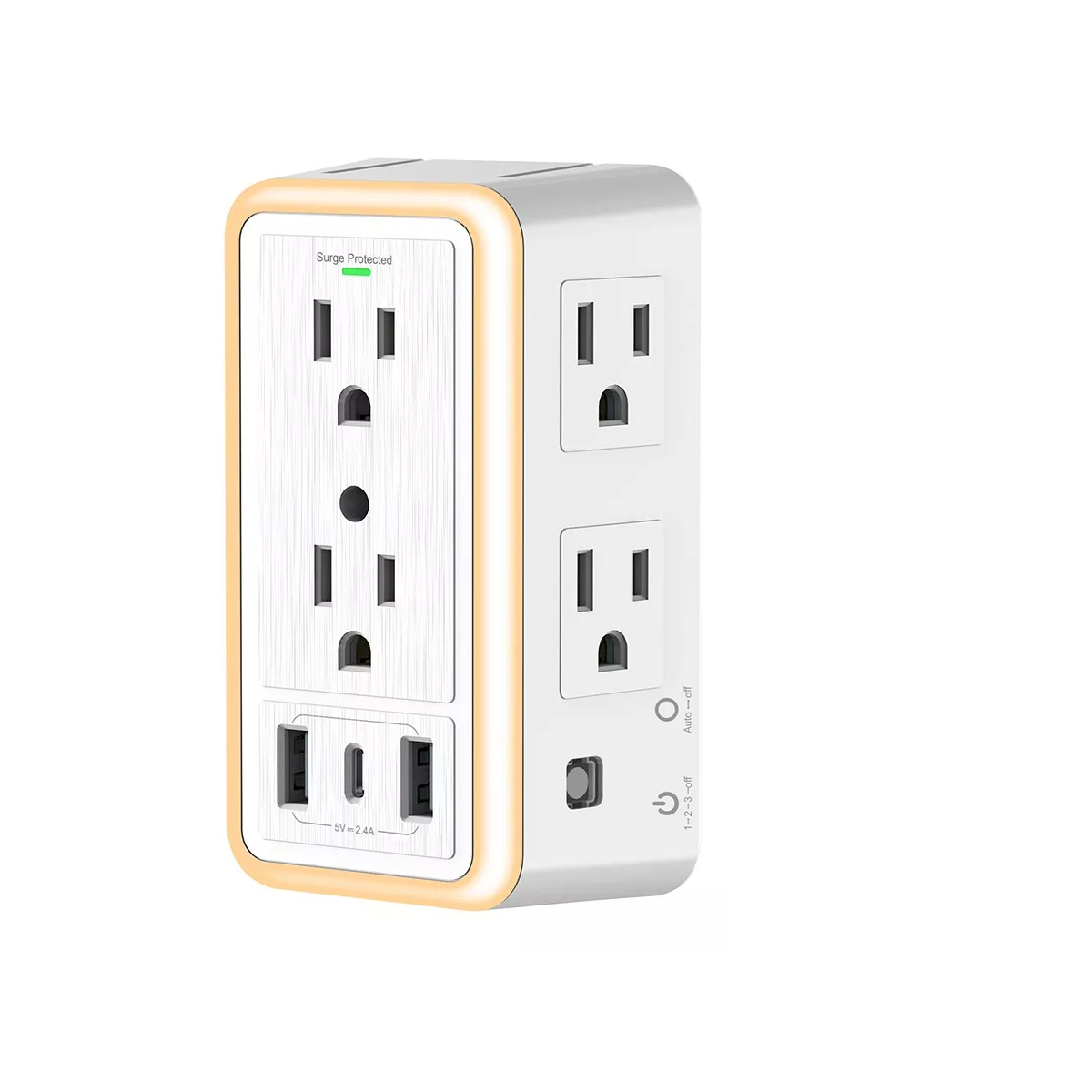 Regleta Enchufe Con 6 Enchufes Ca Y 3 Usb +1 Type-c