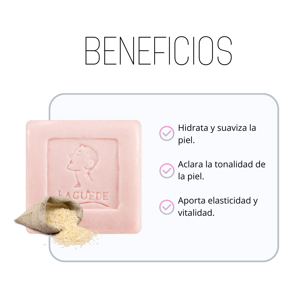 Kit Facial Aclarante Anti-edad Crema Día + Gel Noche + Jabón Arroz Piel Normal/Seca Laguede 