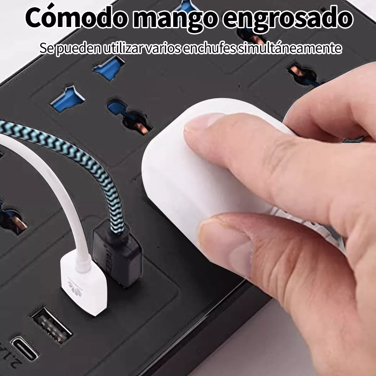 Regulador Electrico Multicontactos Extension 6 Salidas 4 Usb