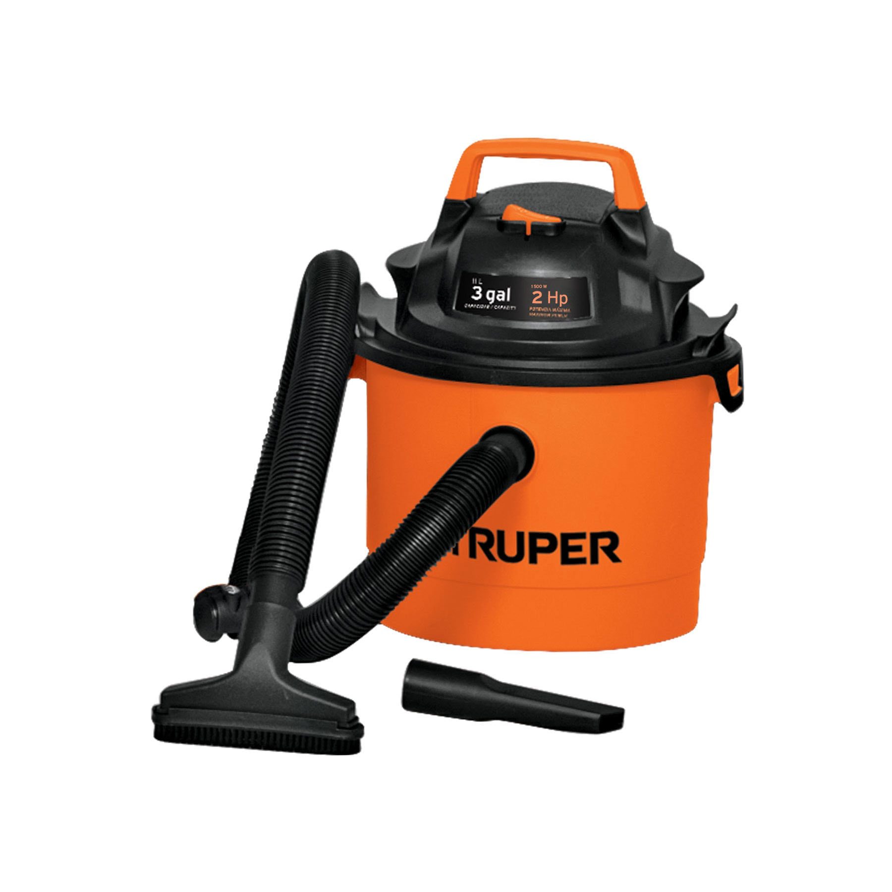 ASPIRADORA DE SÓLIDOS Y LÍQUIDOS DE 3 GAL, PLÁSTICA, TRUPER 12091
