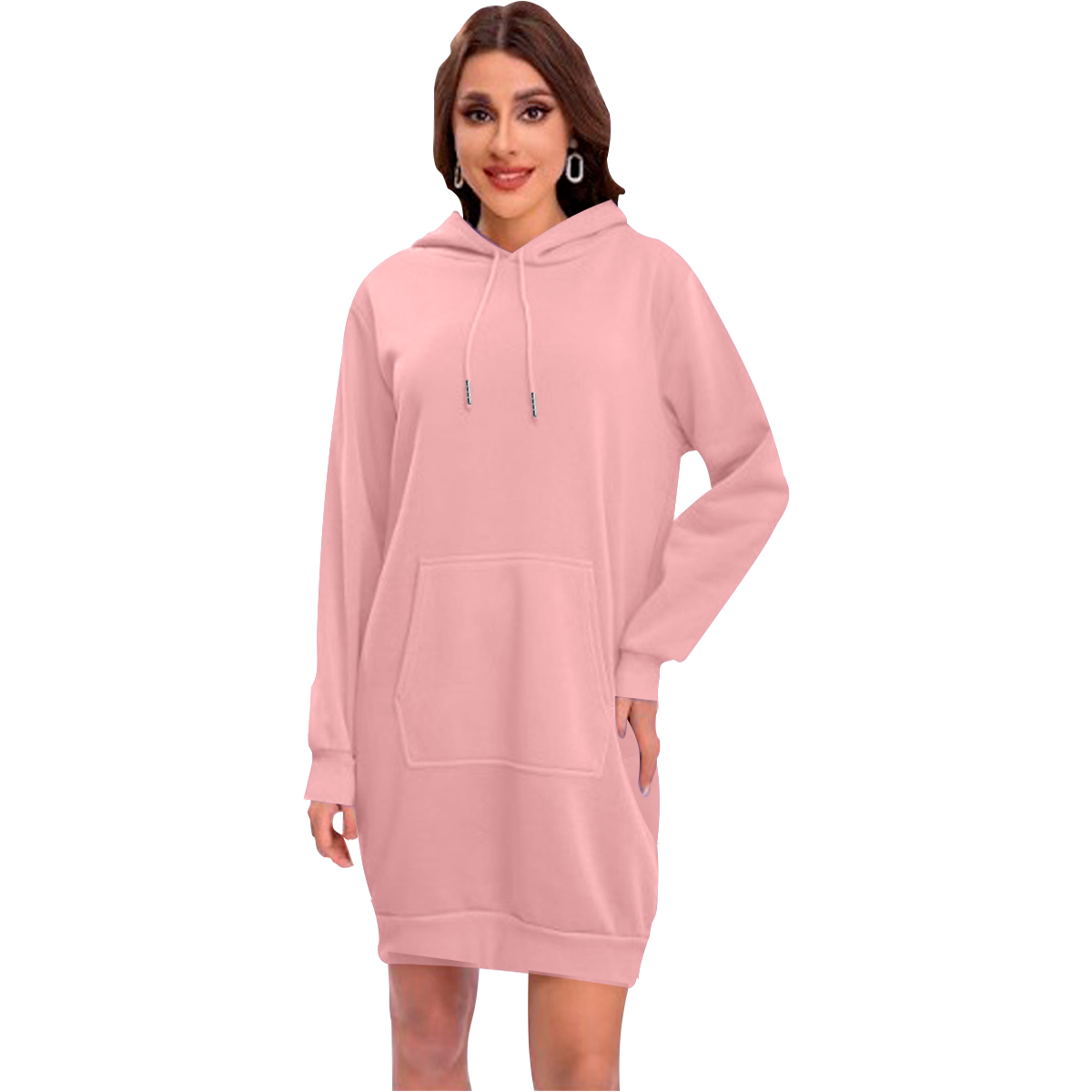 Maxi Sudadera Mujer Hoodie Rosa Con Capucha y Cangurera, Calientita, Casual, Abrigo, Chamarra