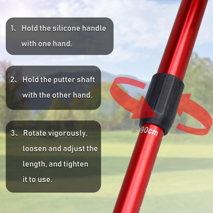 Palos de golf en miniatura pequeños MXVED-004-4 4 Pzas Rojo Ajustable 53 a 93cm Aluminio, VersaPuttRed