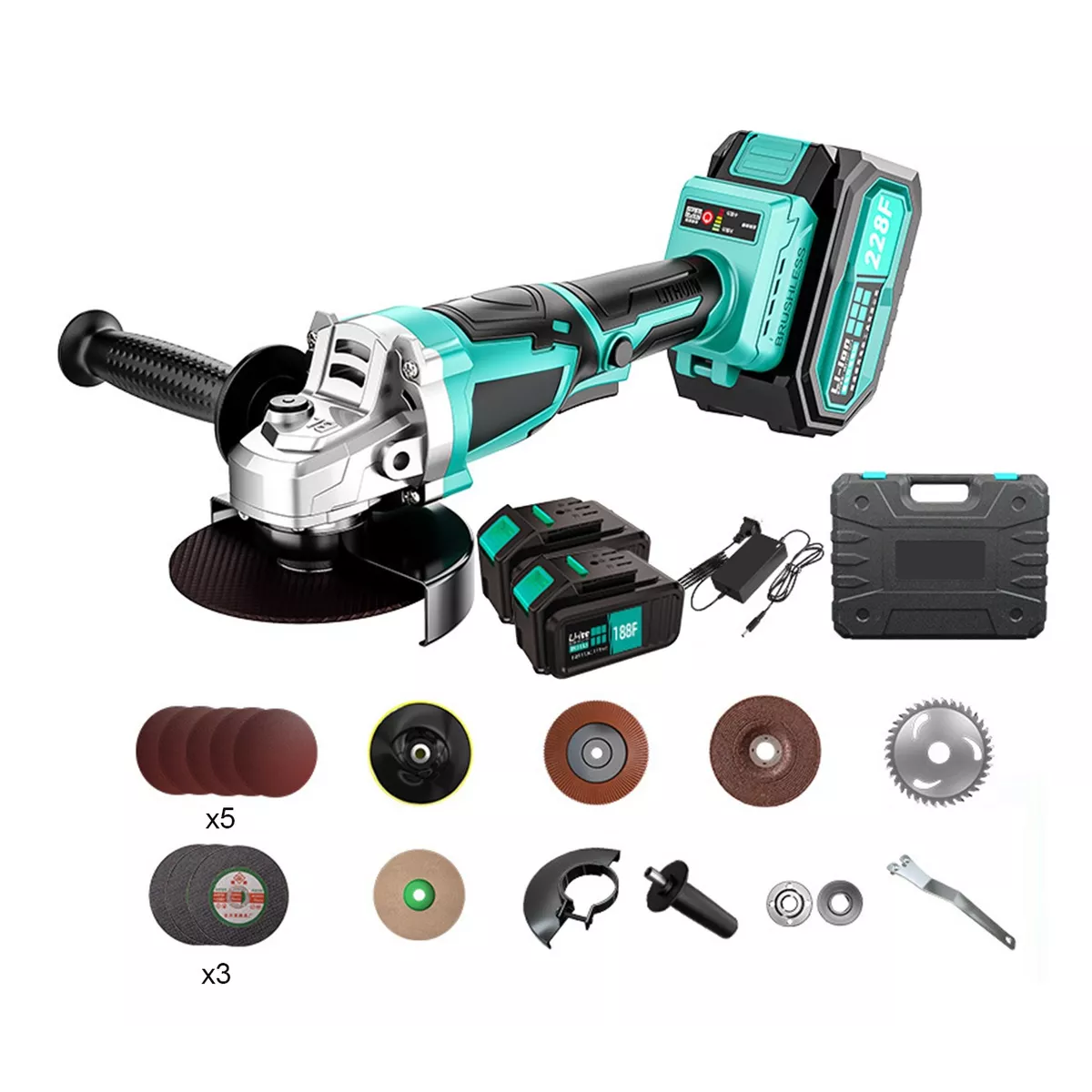 Esmeriladora Angular Pulidora Amoladora Inalámbrico+2bateria