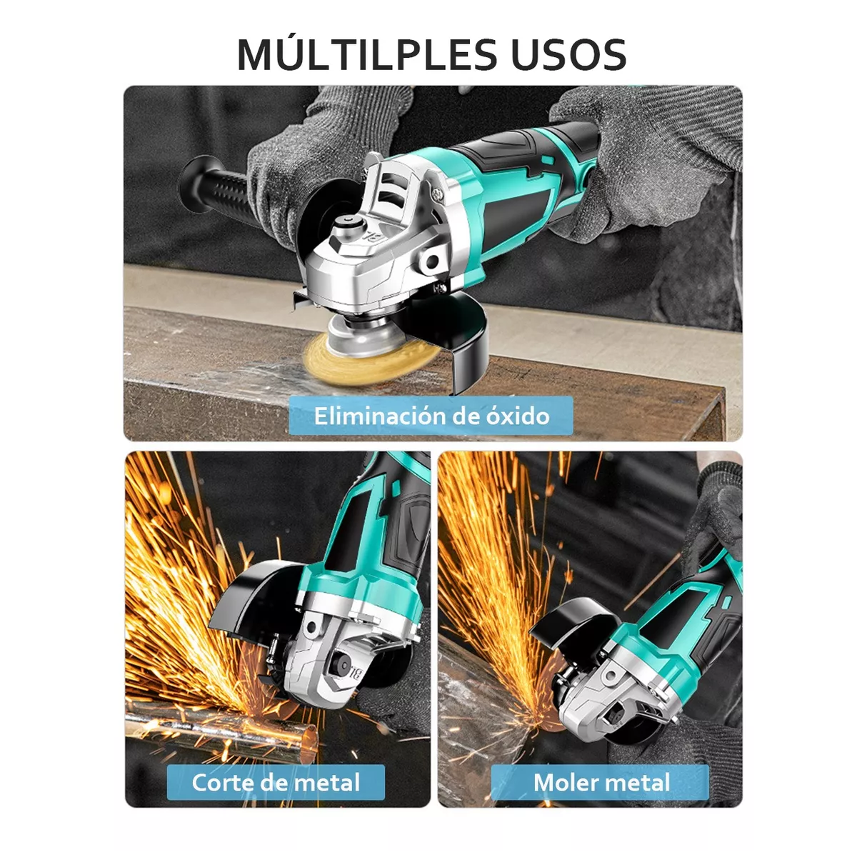 Esmeriladora Angular Pulidora Amoladora Inalámbrico+2bateria