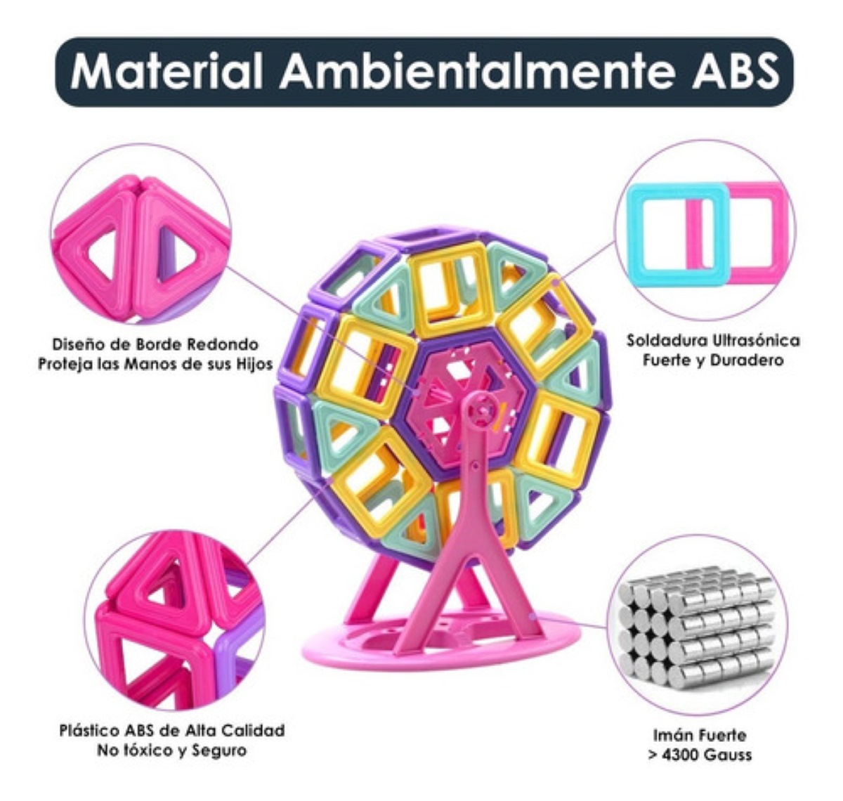 Bloques De Construcción Magnéticos Juguetes Y Caja 76pcs 