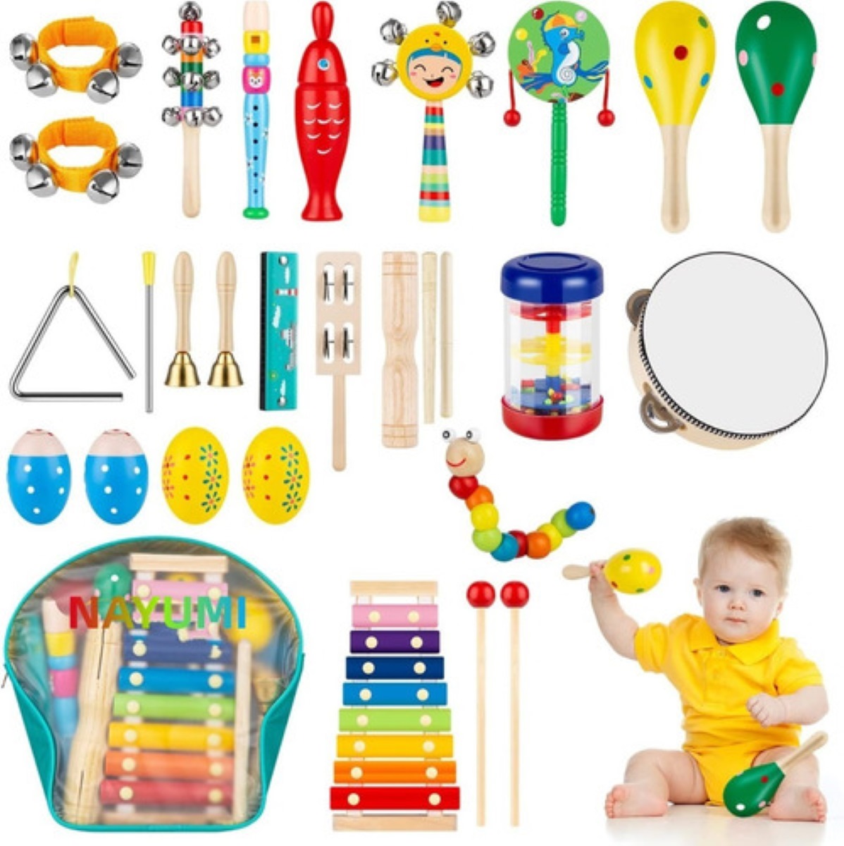 Instrumento Musical Percusión Tambor Xilofono Regalo P/niños