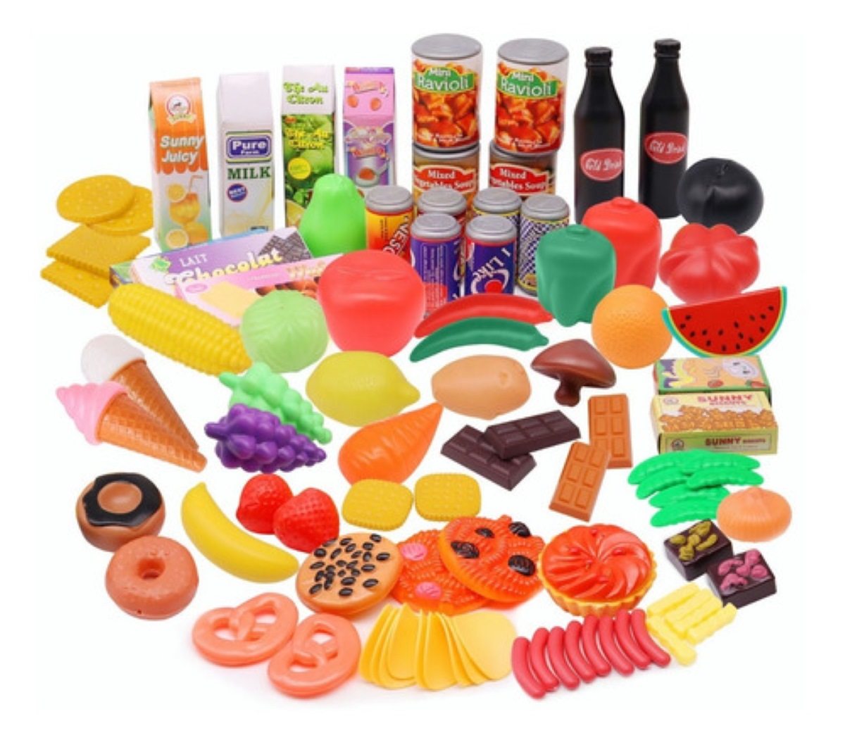 120pzs Kit De Juguetes De Cocina De Niños Para Cortar Frutas