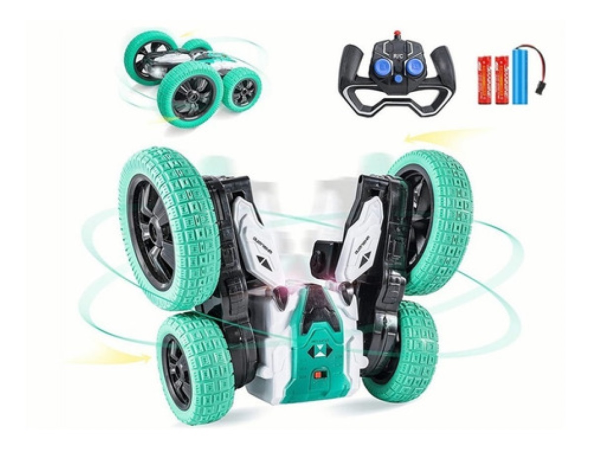 EVARY Coche Teledirigido Anfibio 4x4 A 2.4 GHz, Para Niños De 3 A 9 Años, Con 2 Baterías De 1200 MAh, Control Por Gestos Y Luces De Colores, Regalo Perfecto Para Cumpleaños