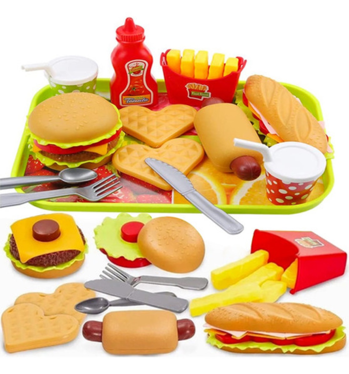 Set Hamburguesas Comida Juguete De Comida Para Niños 