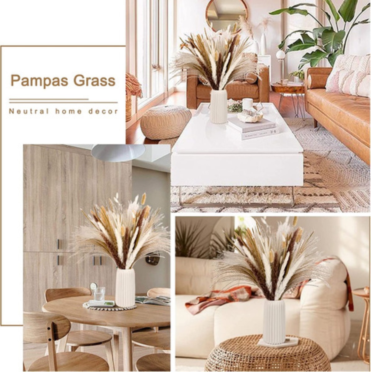 Plantas Decorativas 63pcs Pampas Secas Flores Artificiales