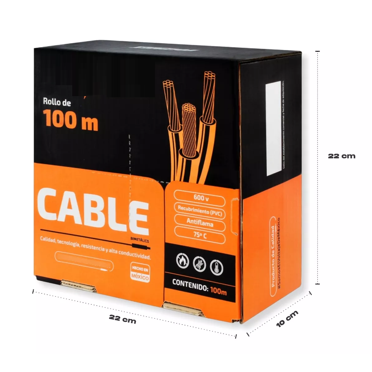 Cable Eléctrico Calibre 10 Cca 100m 600 V Blanco