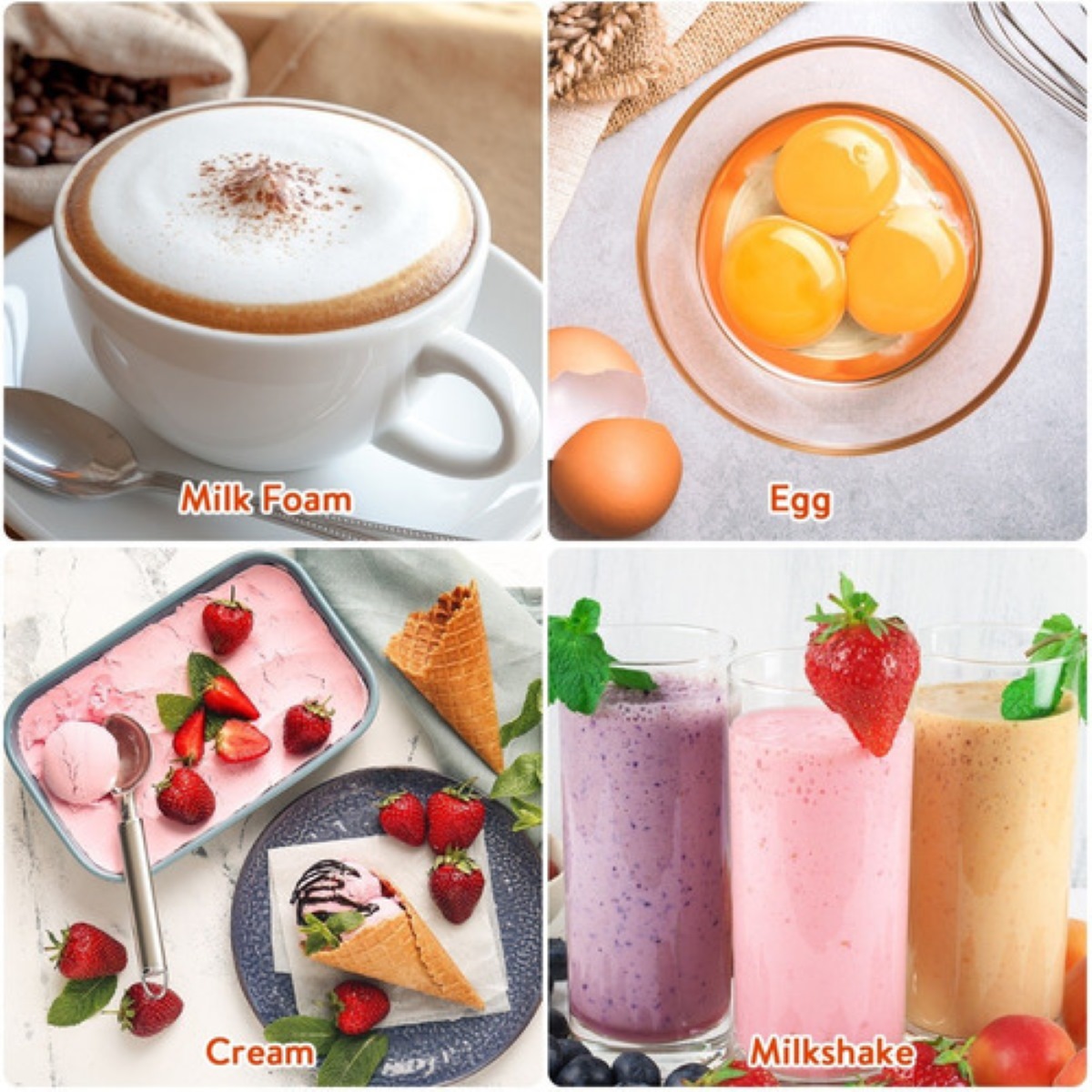 Espumador De Leche Agitador Mano Recargable Usb negro