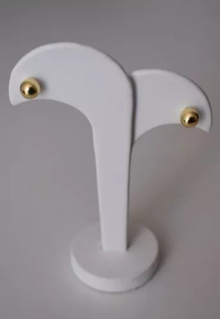 Juego Collar Letra F Lisa + Aretes Bola 10K. + Regalo