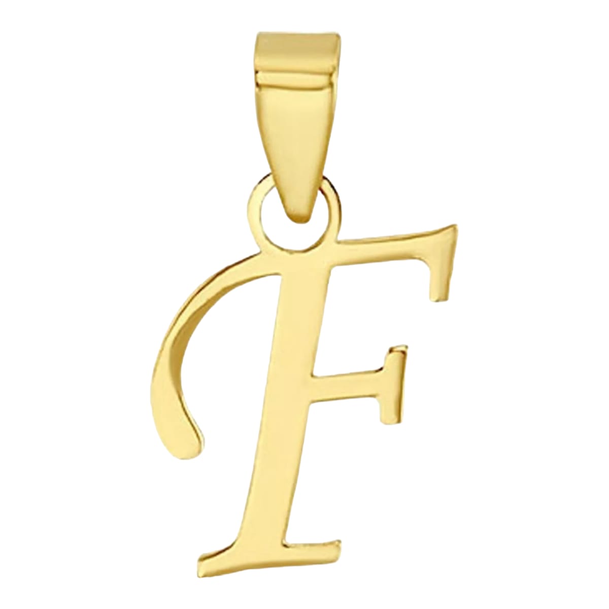 Juego Collar Letra F Lisa + Aretes Bola 10K. + Regalo