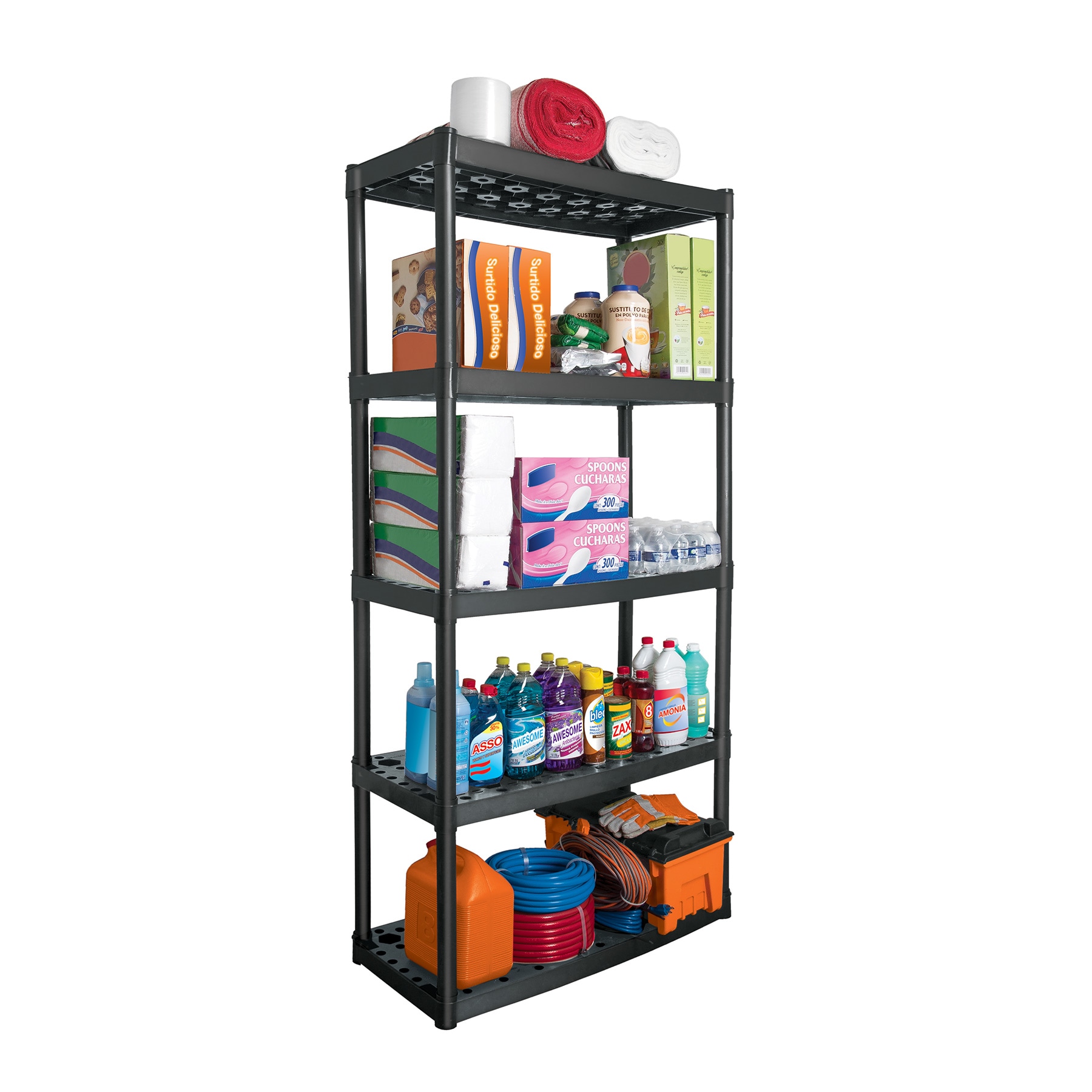 ESTANTE PLÁSTICO USO RUDO 5 REPISAS TRUPER 19943