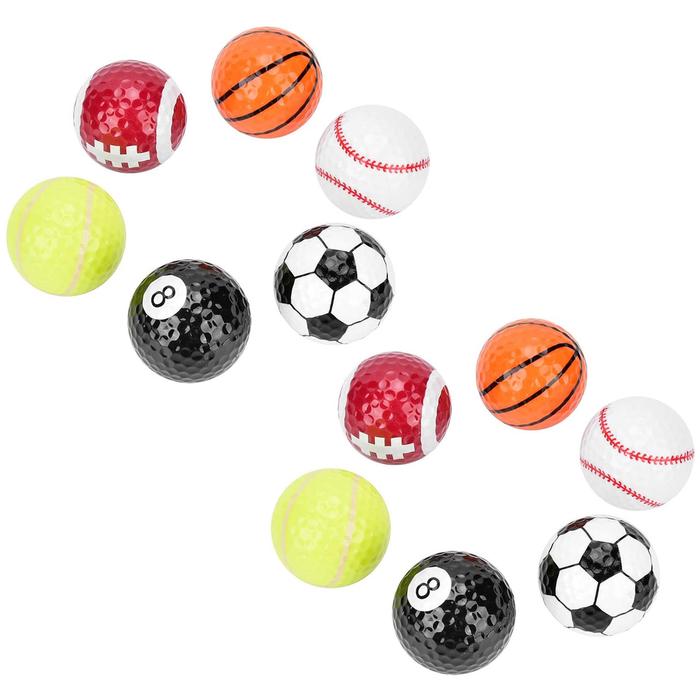 Pelotas de golf personalizadas MXGOT-002-5 12 Pzas 4cm Diámetro Golf o Minigolf Caucho Sintético Deportes Multicolor, GolfSports