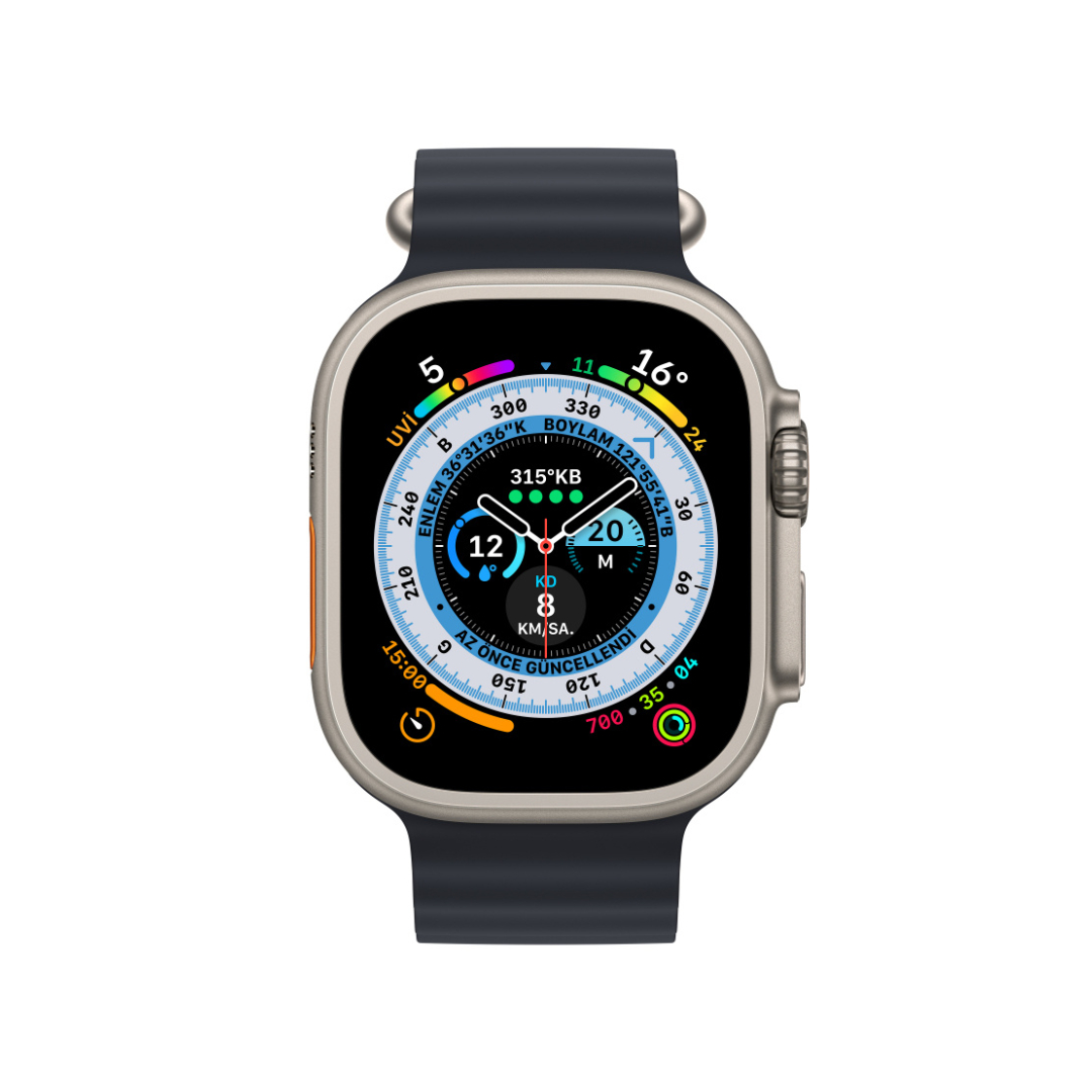 Apple Watch Ultra MQET3LZ/A GPS + Cellular, 49mm Titanium Case with Midnight Ocean Band