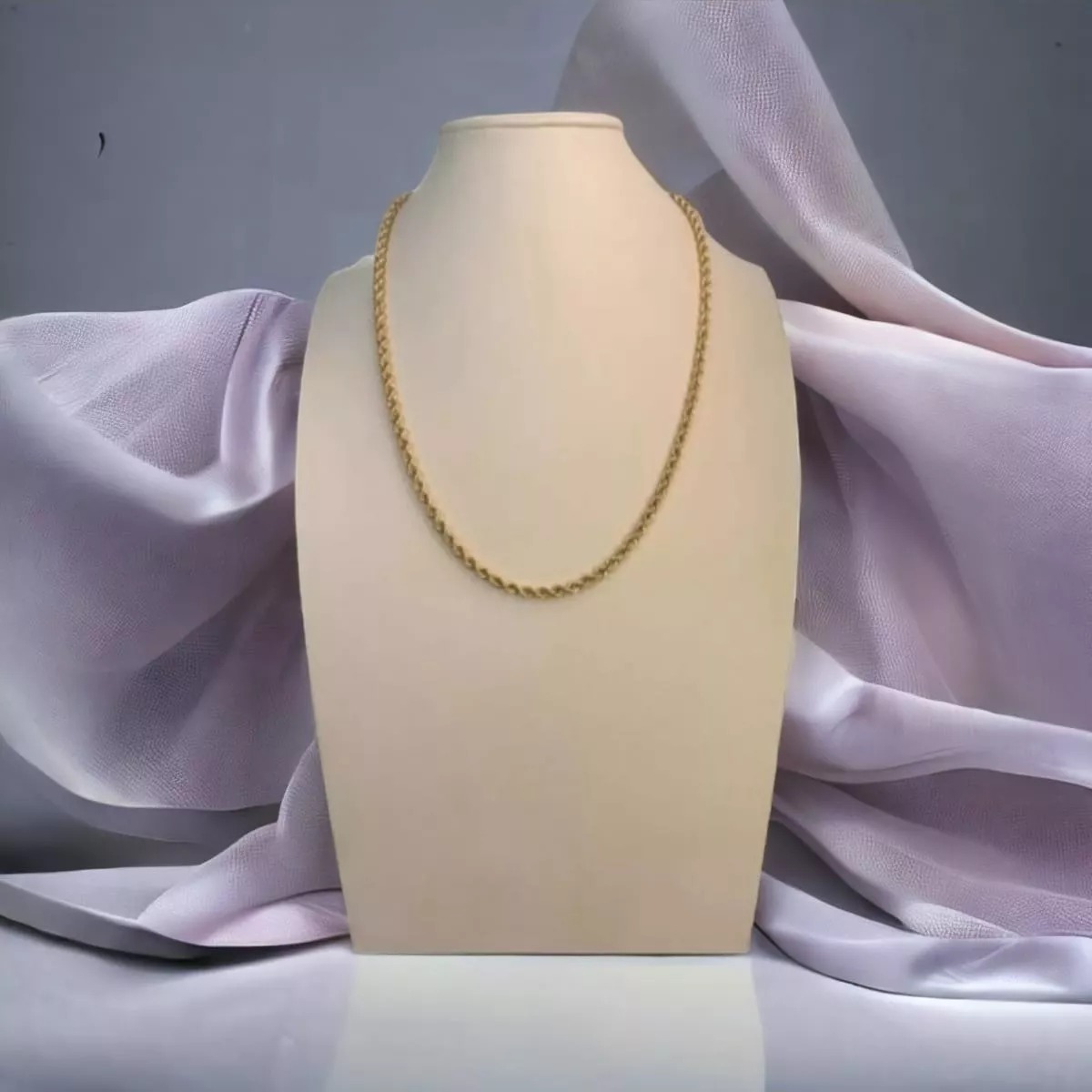 Nuevo Set Torzal Cadena 60 Cm + Pulsera 18 Cm X 6 Mm Oro 14 K.