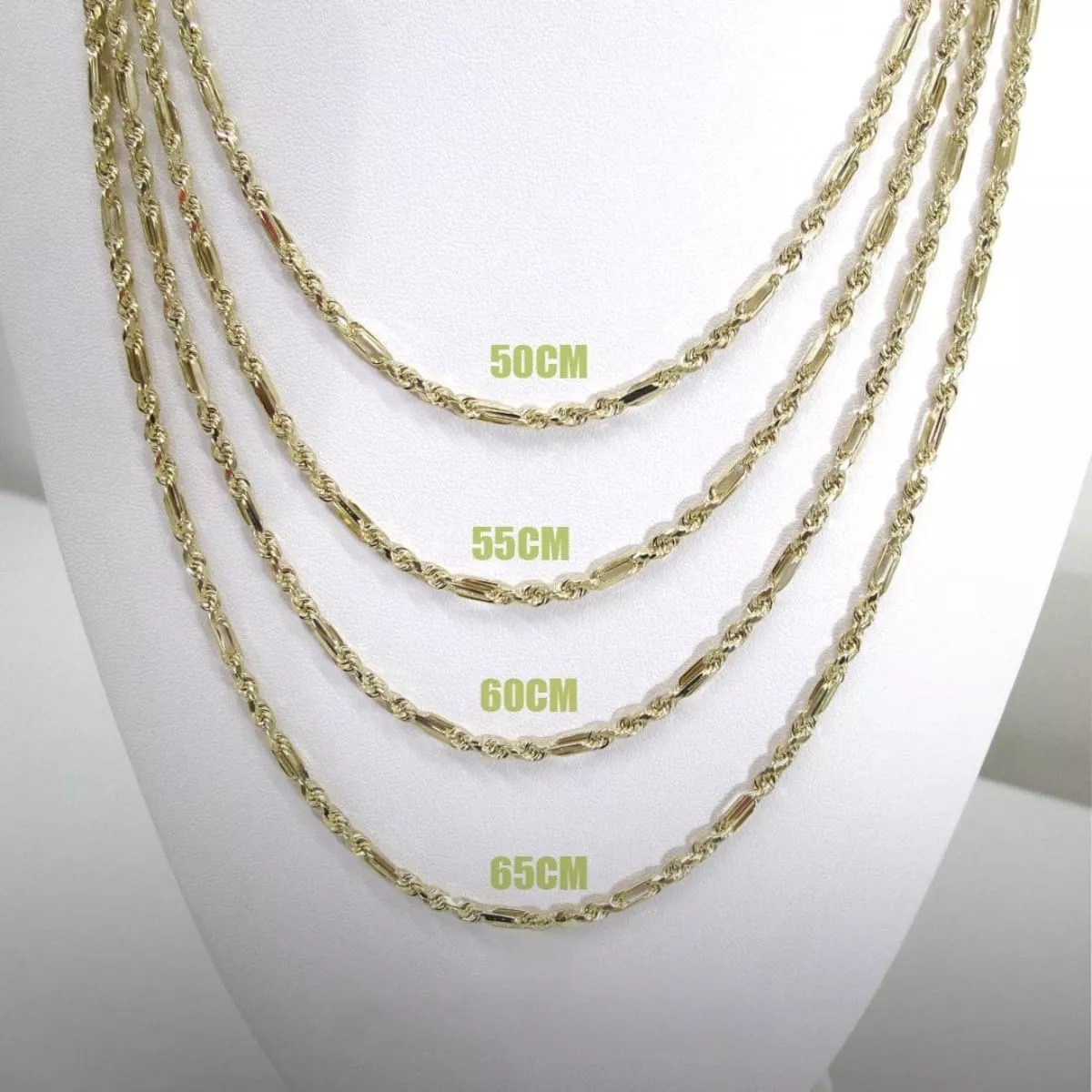 Nuevo Set Torzal Cadena 60 Cm + Pulsera 18 Cm X 6 Mm Oro 14 K.