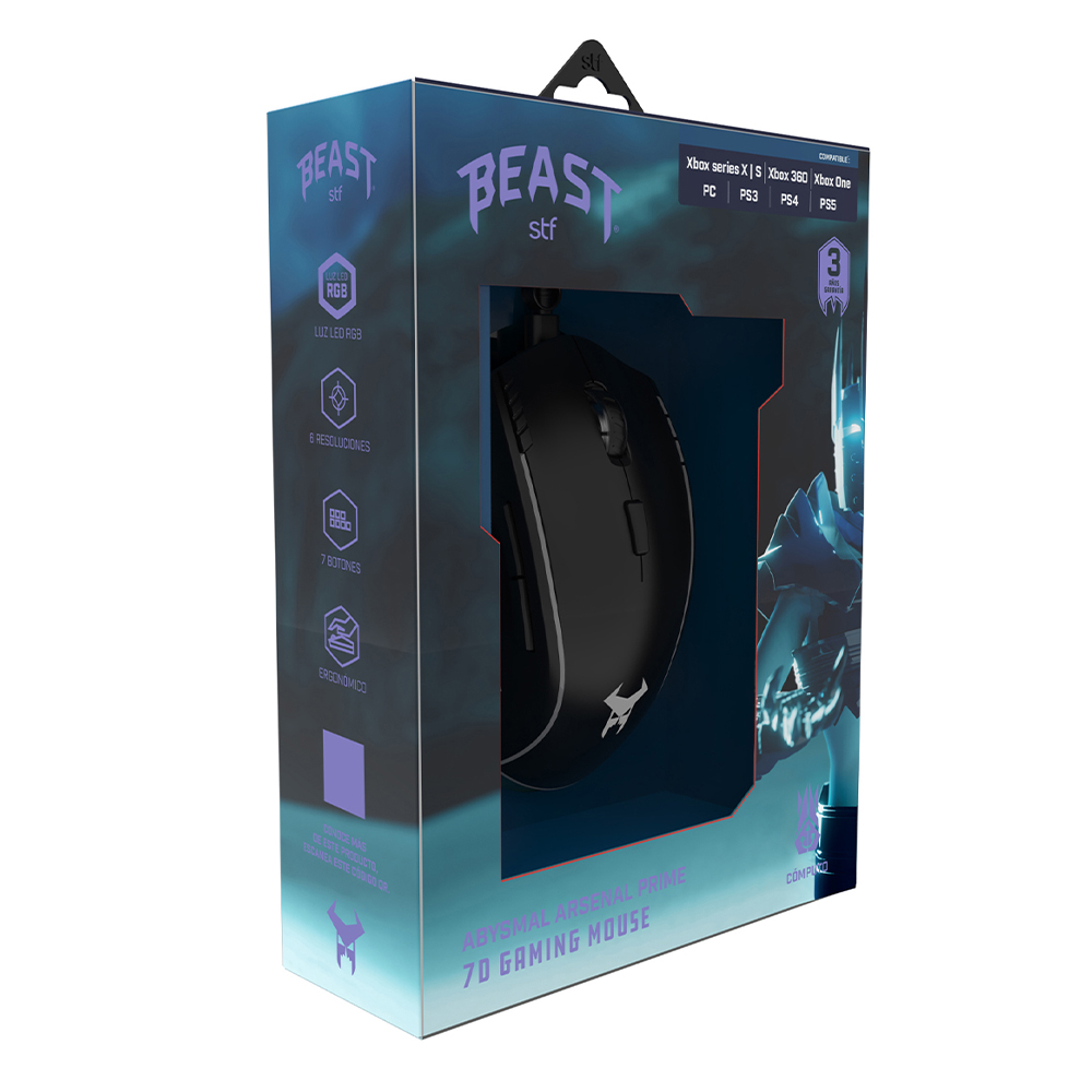 Mouse Gamer Beast Abysmal Arsenal Prime Stf Color Negro
