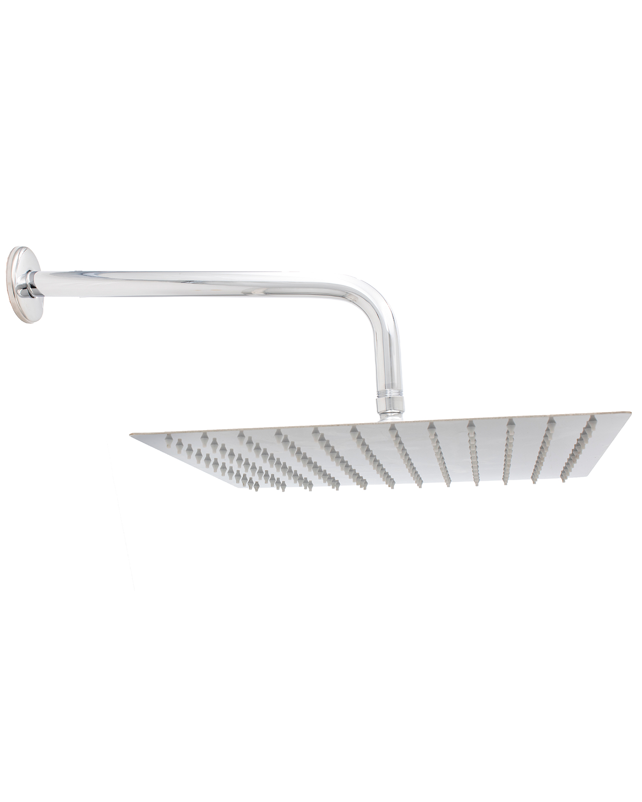 Regadera Cuadrada Tipo Lluvia 30 Cm Con Brazo Cromada Idrop