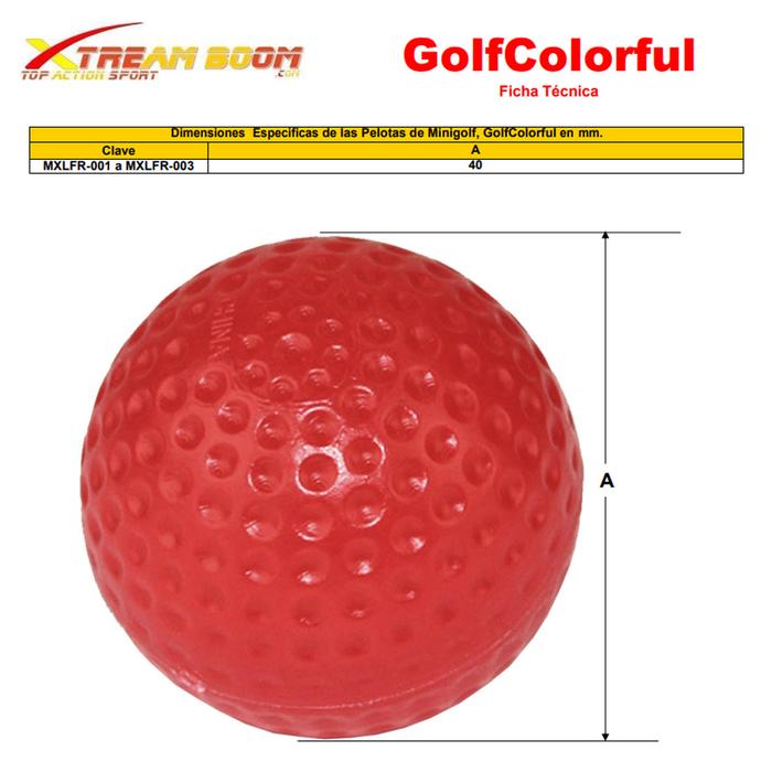 Pelotas de golf para principiantes MXLRF-003-6 30 Pzas 4cm Diámetro Golf o Minigolf Plástico PE Color al Azar GolfColorful