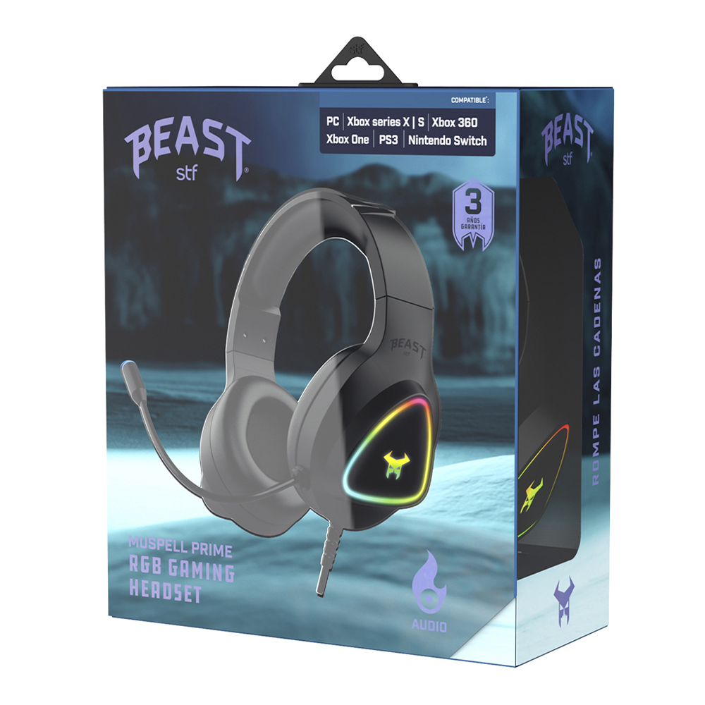 Audífonos Gamer Beast Muspell Prime Stf Color Negro 