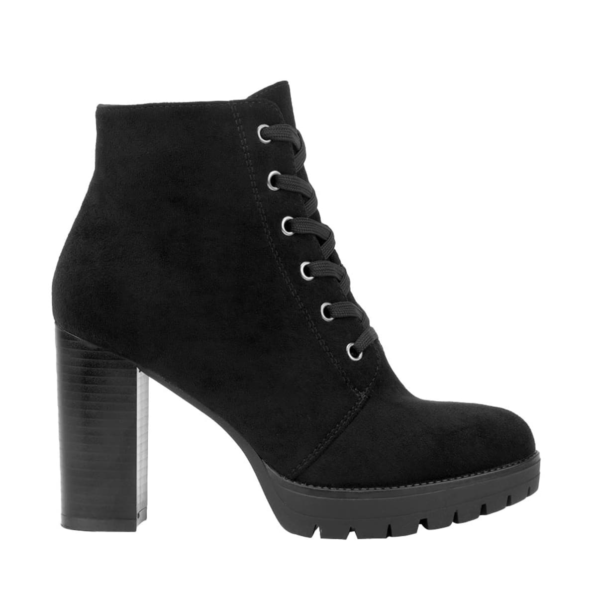 Bota de vestir negras Sao Paulo, de ante con suela track, mod. 1086749