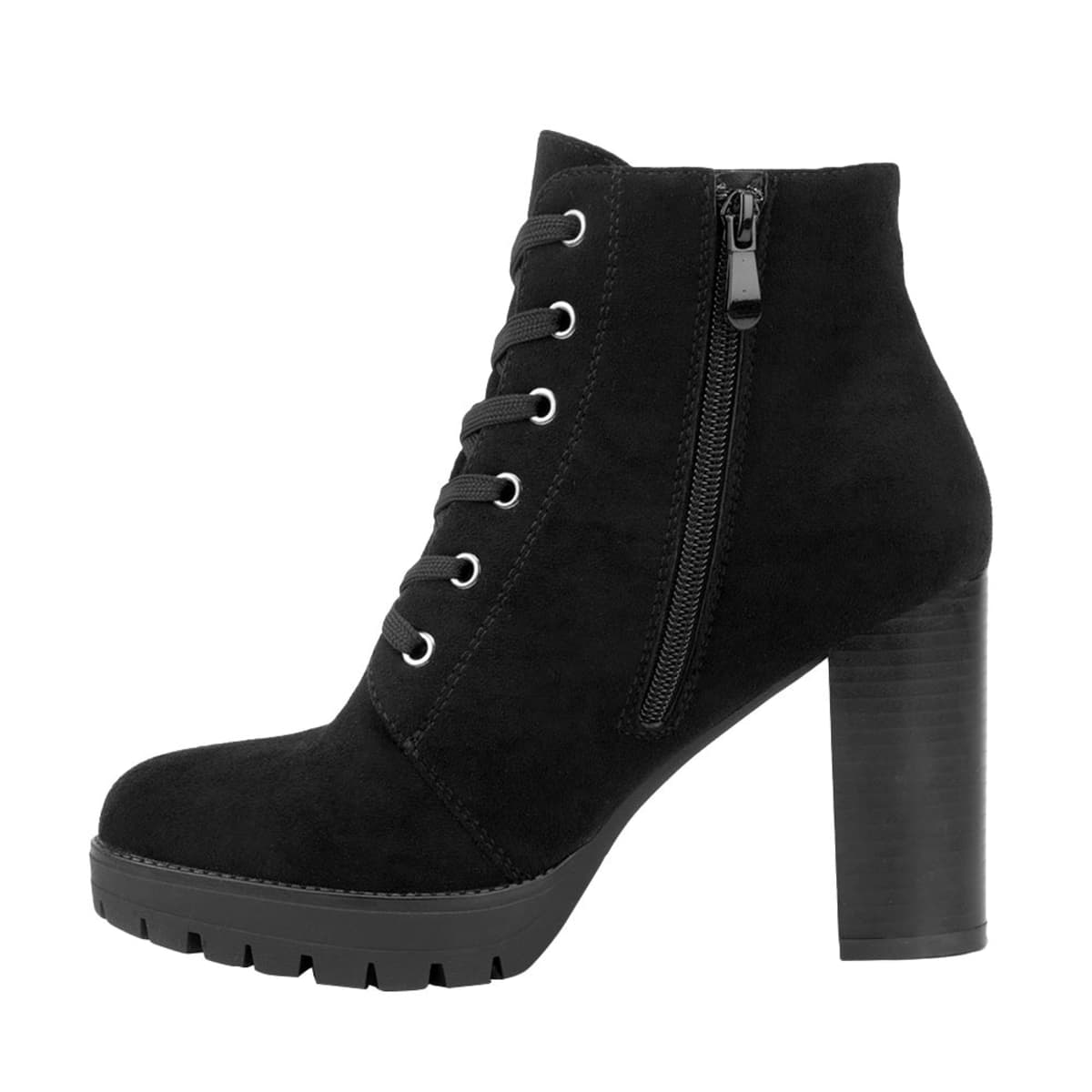 Bota de vestir negras Sao Paulo, de ante con suela track, mod. 1086749