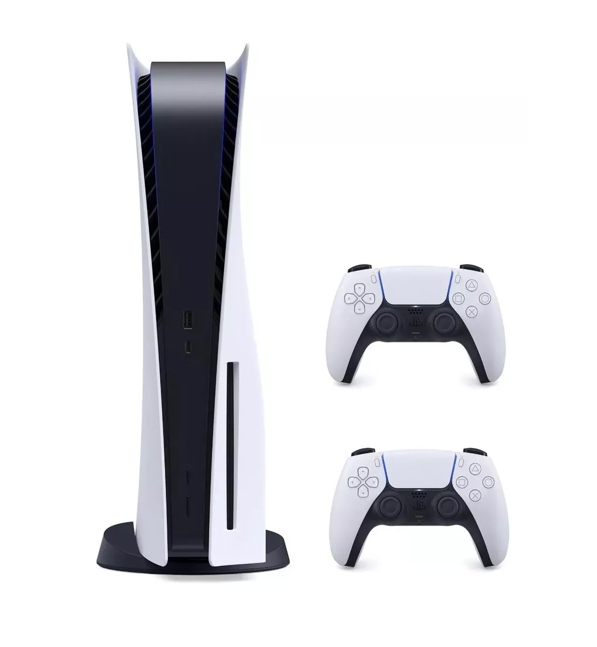 Consola Sony PlayStation 5 825 Gb (Version Internacional), Standard Edition (DISCO), 2 Controles Color Blanco y Negro