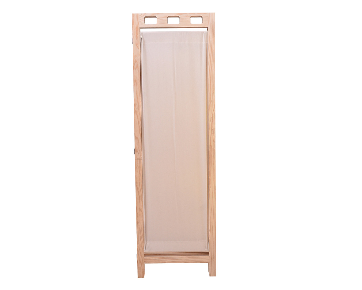 Biombo de Madera Beige 3 Paneles 