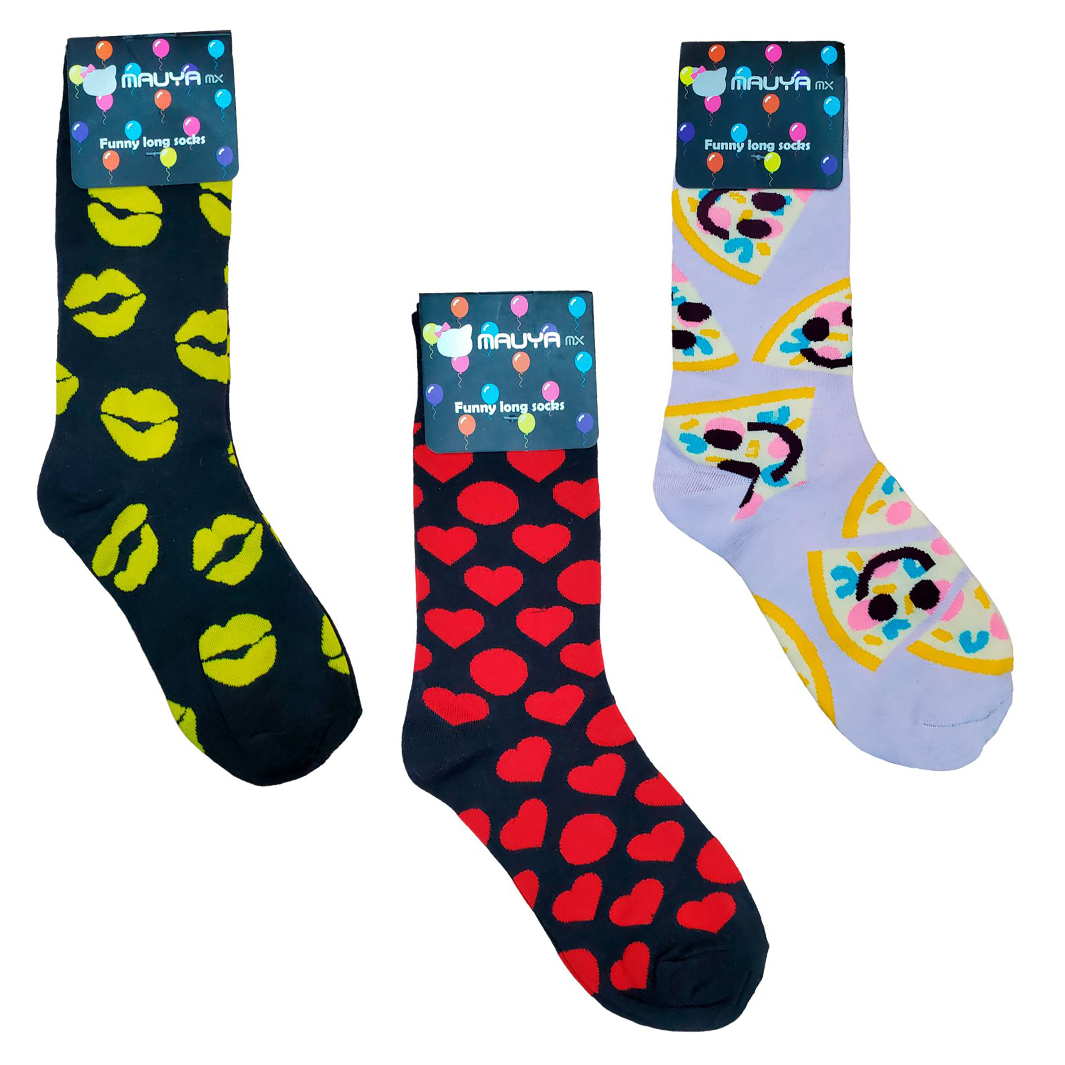 Calceta De Moda Estampada Unisex 6 Pares