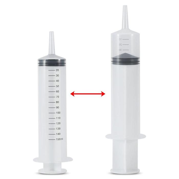 Herramienta Inyección Libre Aguja MXSYR-006-2 10 Pzs 150 ml Plástico Transparente Jeringa de InyecciónInducción, SyrPro150