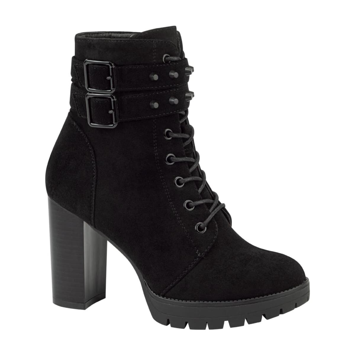 Botas de vestir Sao Paulo negras, suela track, hebillas y estoperoles, mod. 1086748