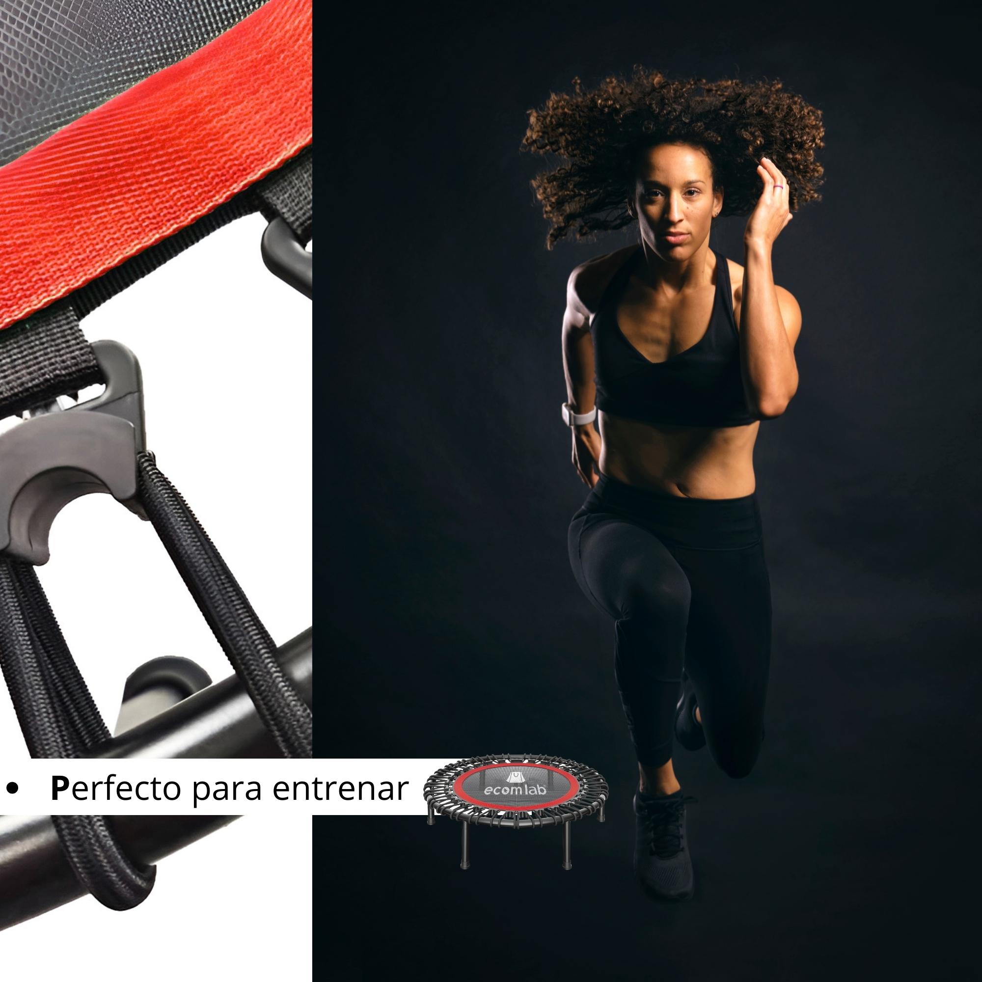 Trampolín Fitness Para Ejercicio Aeróbico Gimnasio Plegable Con Barra Auxiliar De Agarre Entrenamiento Para Cardio Para Hogar Interior y Exterior