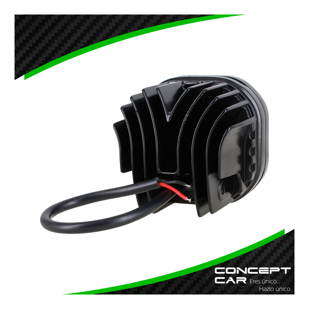 Faro Cuadrado Auxiliar 4 Led Lupa Bicolor Estrobo 12-24v