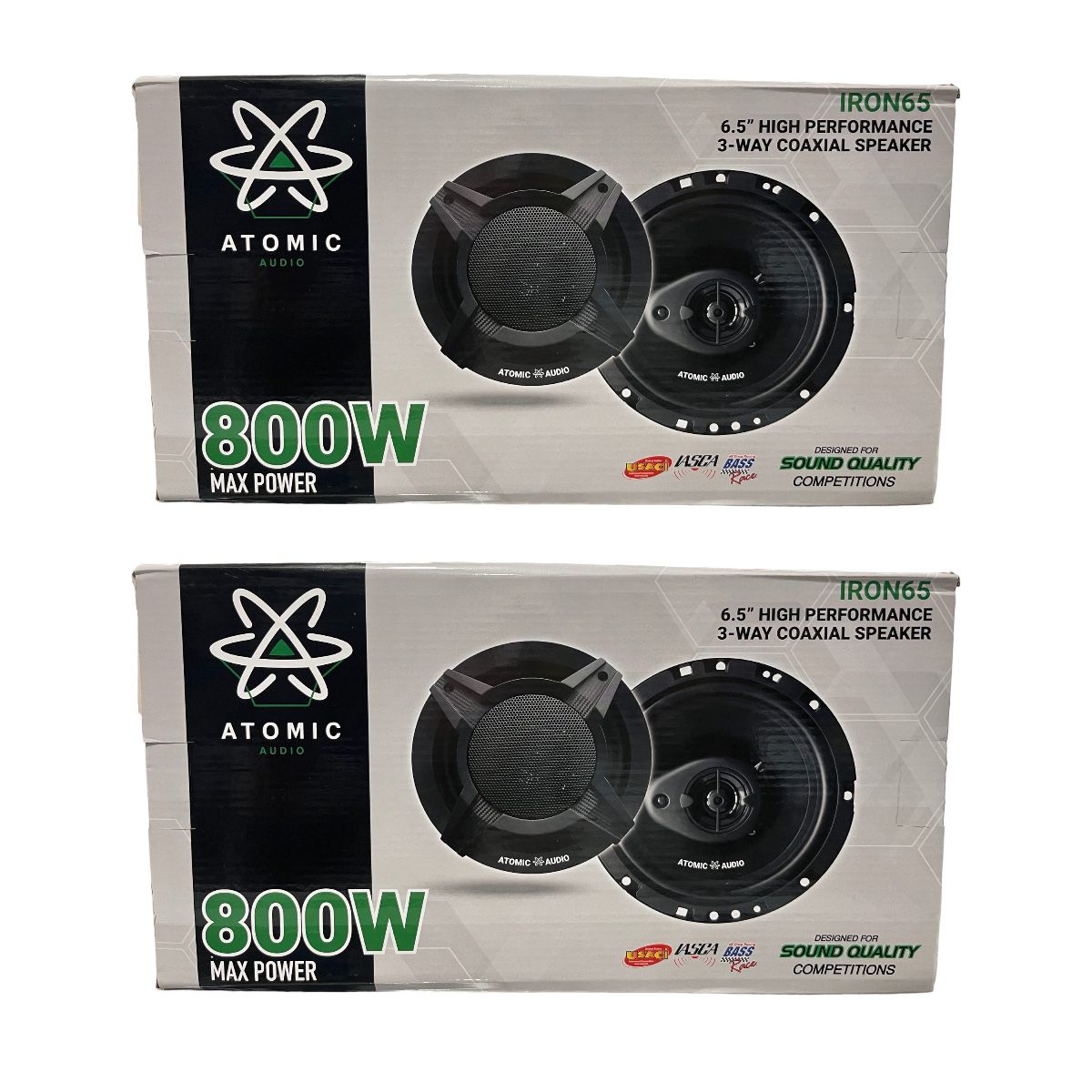 Par De Bocinas Atomic 6.5 PuLG. Carro 3 Vias 45w Rms Iron65 2 pares