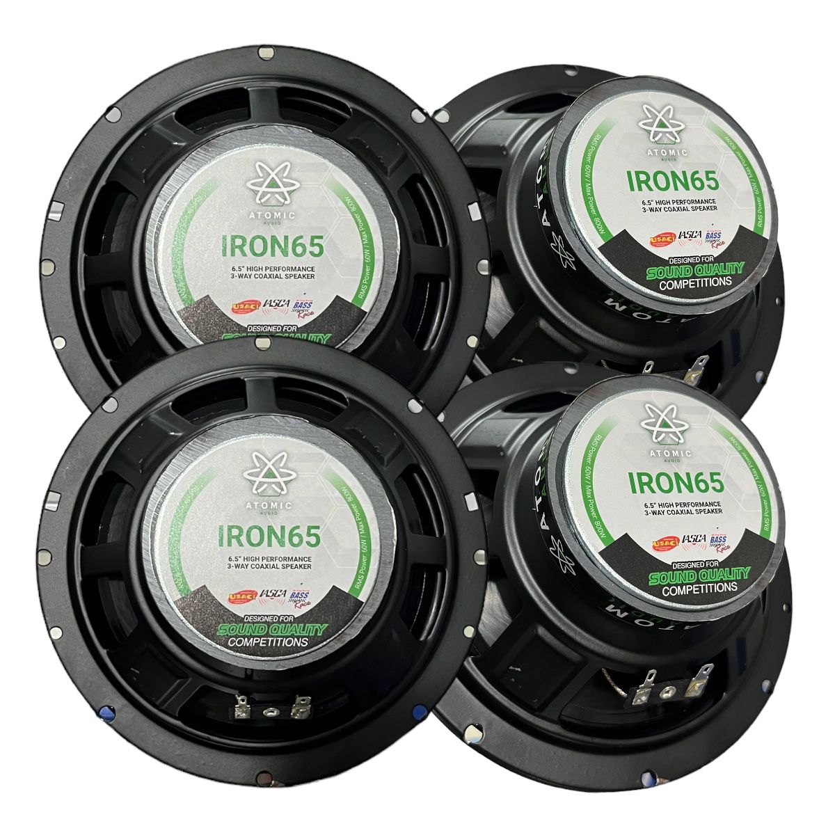 Par De Bocinas Atomic 6.5 PuLG. Carro 3 Vias 45w Rms Iron65 2 pares