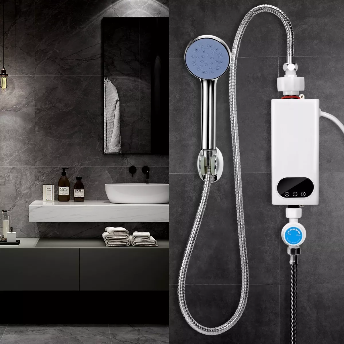 Calentador De Paso Instantaneo, Boiler De Paso Set Con Ducha Tira