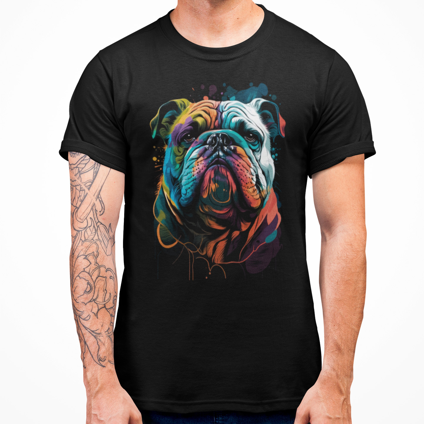 Playera Caballero y Dama Perro Bull Dog Animales Colores