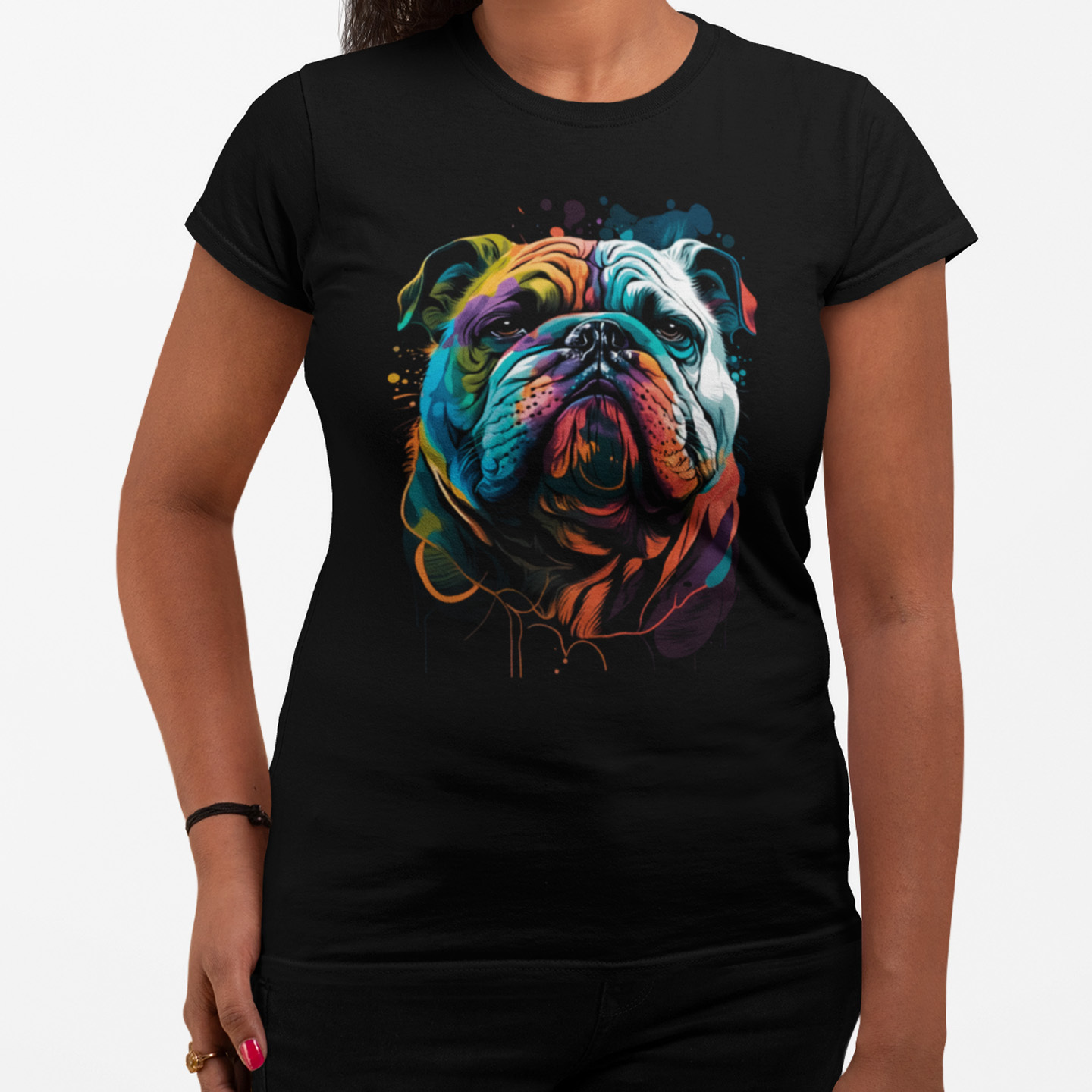 Playera Caballero y Dama Perro Bull Dog Animales Colores