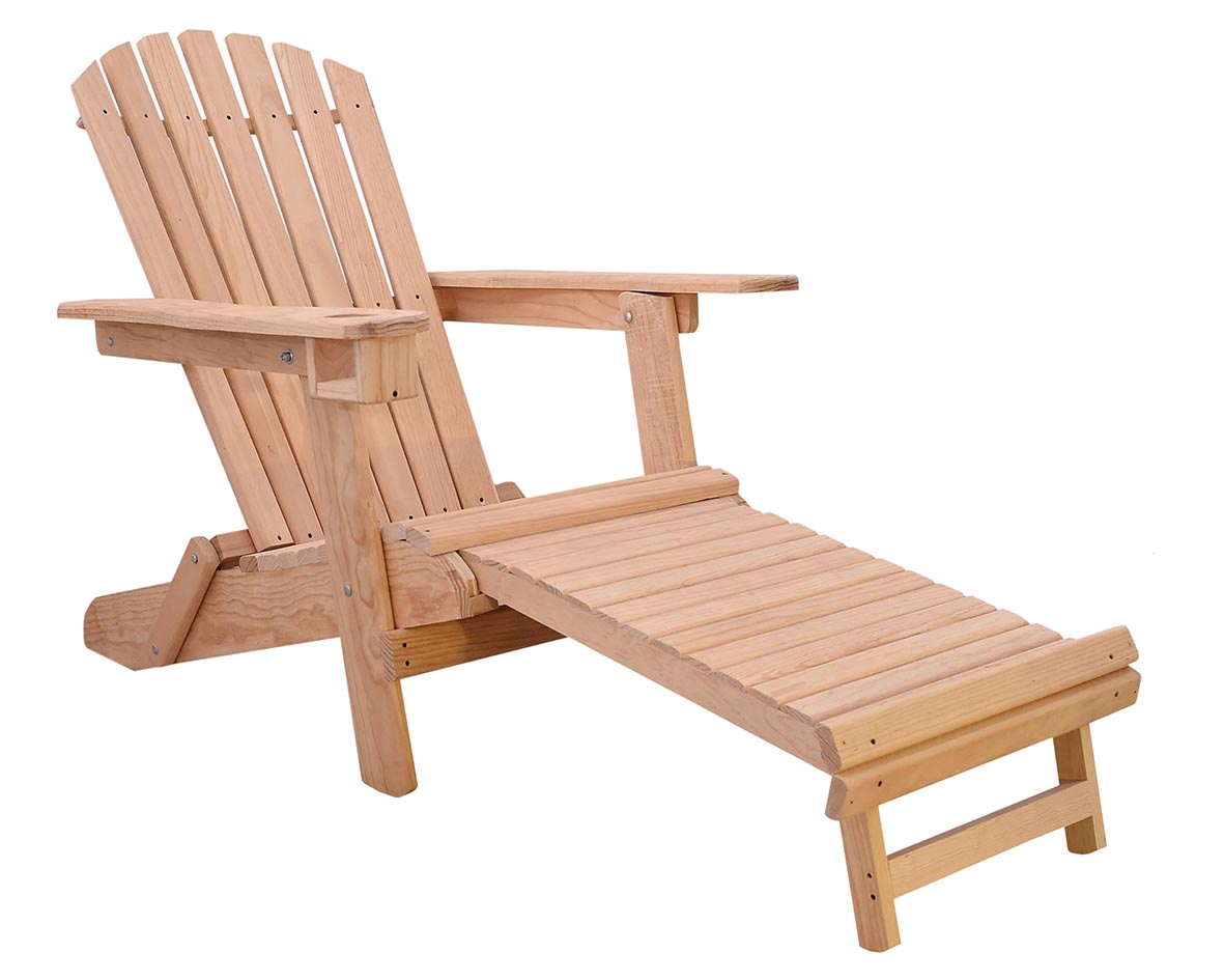 Sillón Adirondack Con Reposapiés Plegable De Madera