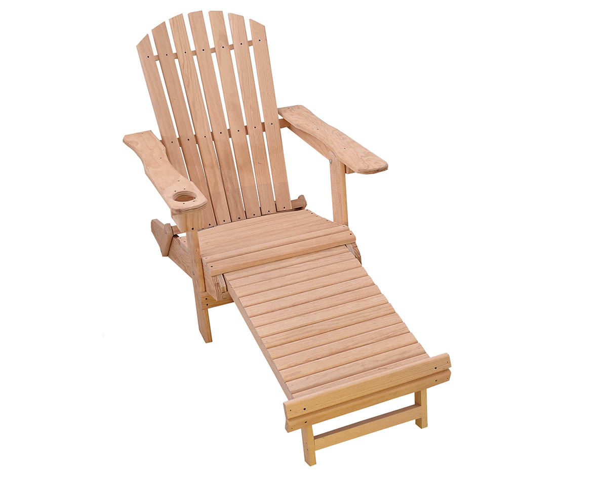 Sillón Adirondack Con Reposapiés Plegable De Madera