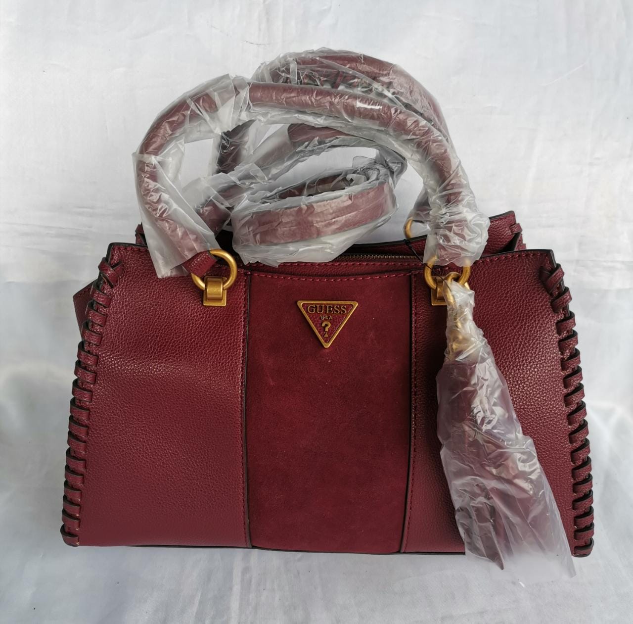 Bolsa Guess Kaoma Satchel Hb866006 merlot 100 original