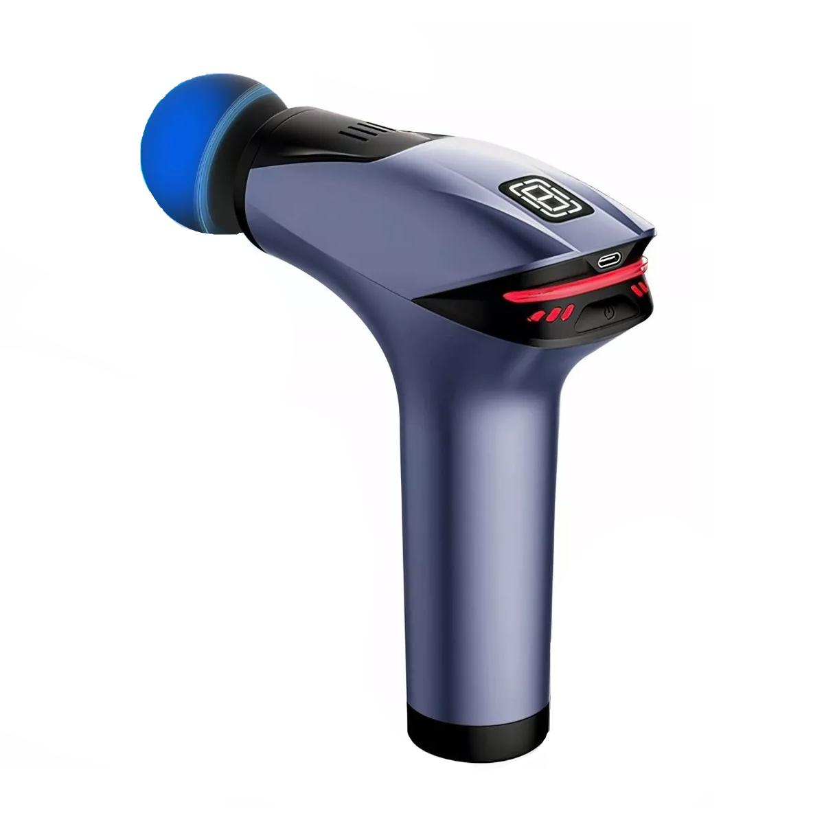 Pistola Masajeadora De Músculos 8 Velocidades Con 7 Cabeza Gris