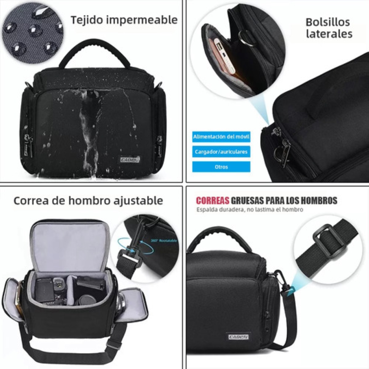 Mochila Para Camara Reflex Compacta Negro
