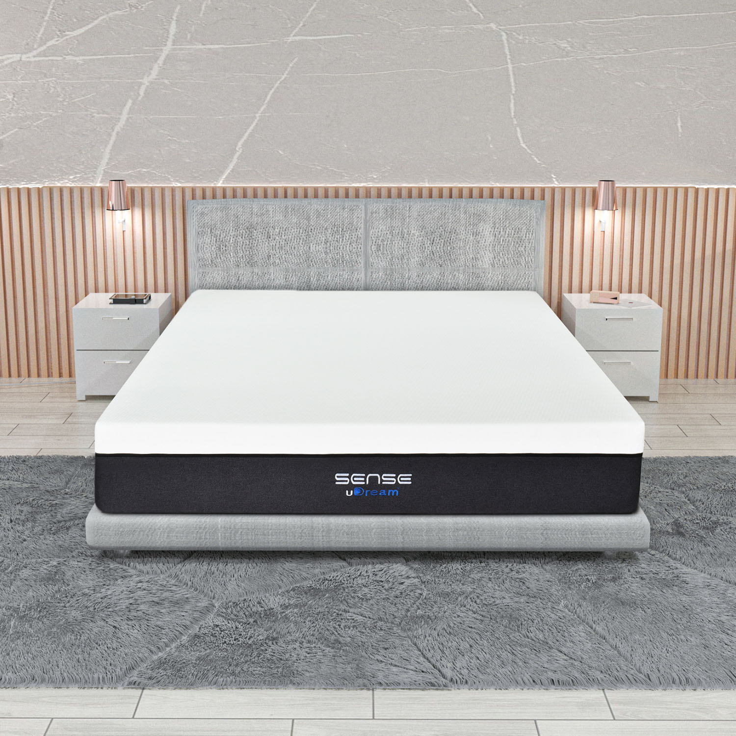 Colchón en caja uDream Modelo Sense con Memory Foam Queen Size.