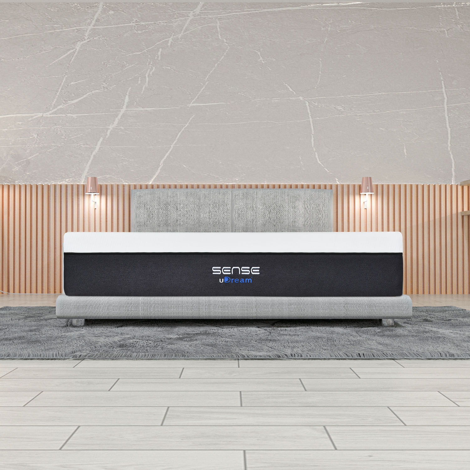 Colchón en caja uDream Modelo Sense con Memory Foam Queen Size.