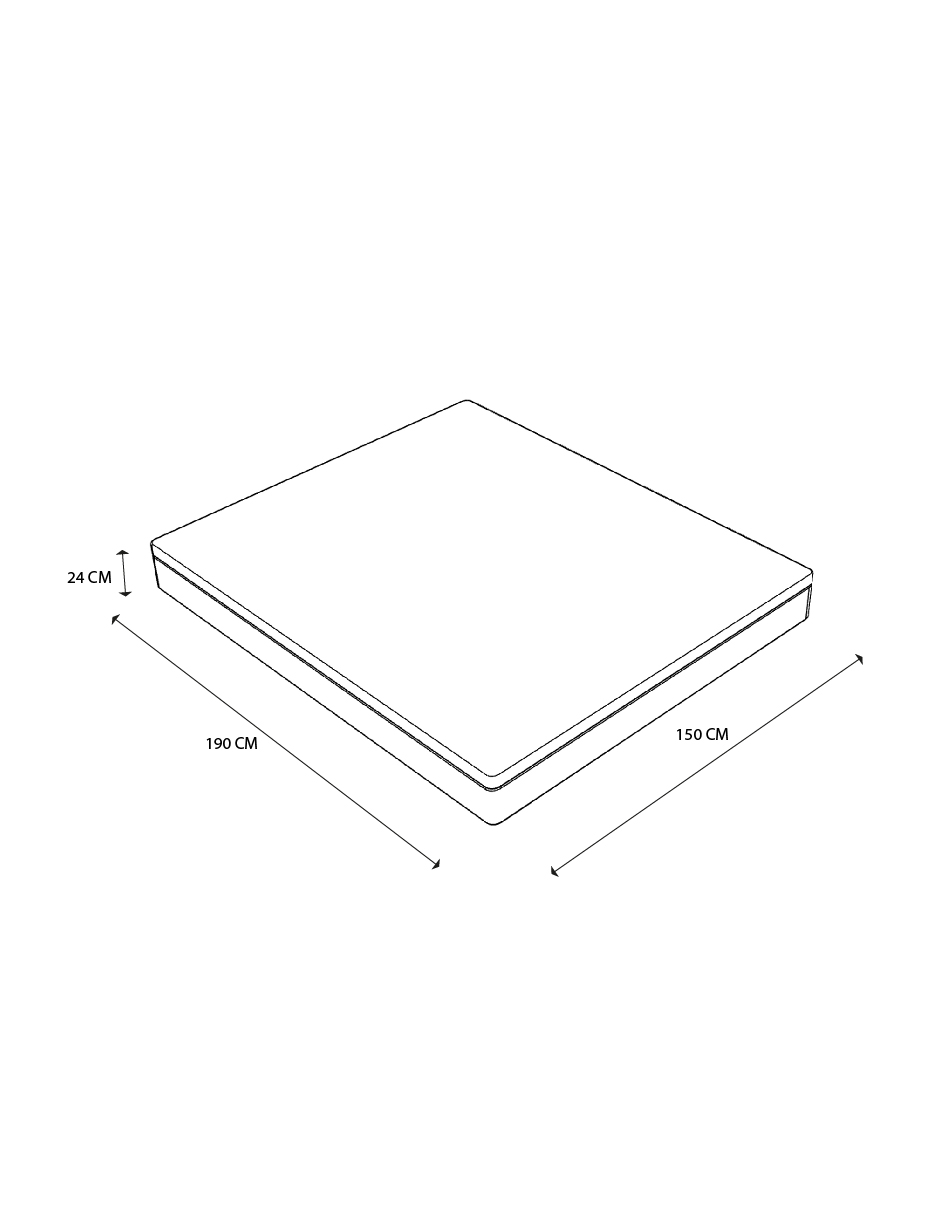 Colchón en caja uDream Modelo Sense con Memory Foam Queen Size.