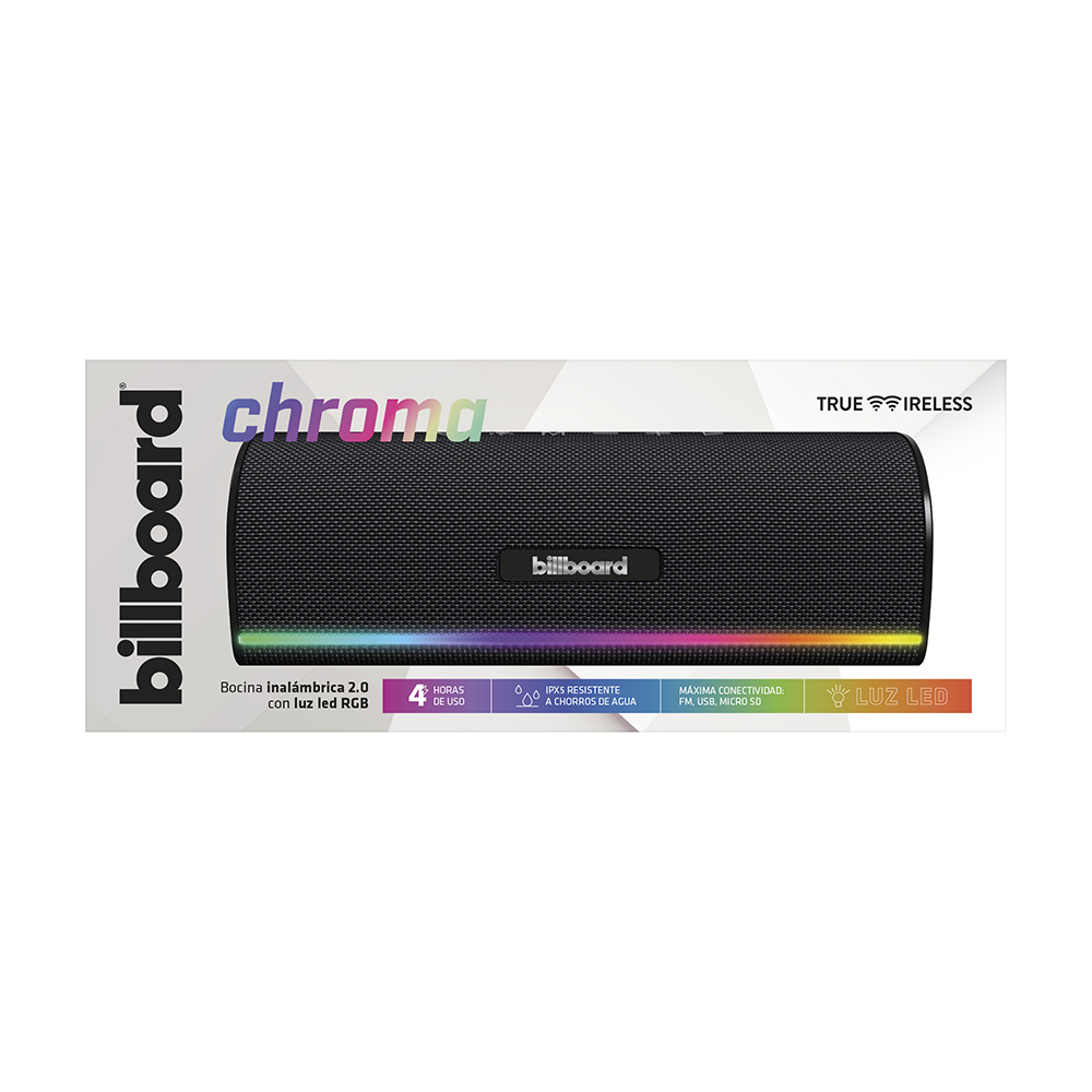 Bocina Inalámbrica Portátil Chroma Billboard Con Luz Led 
